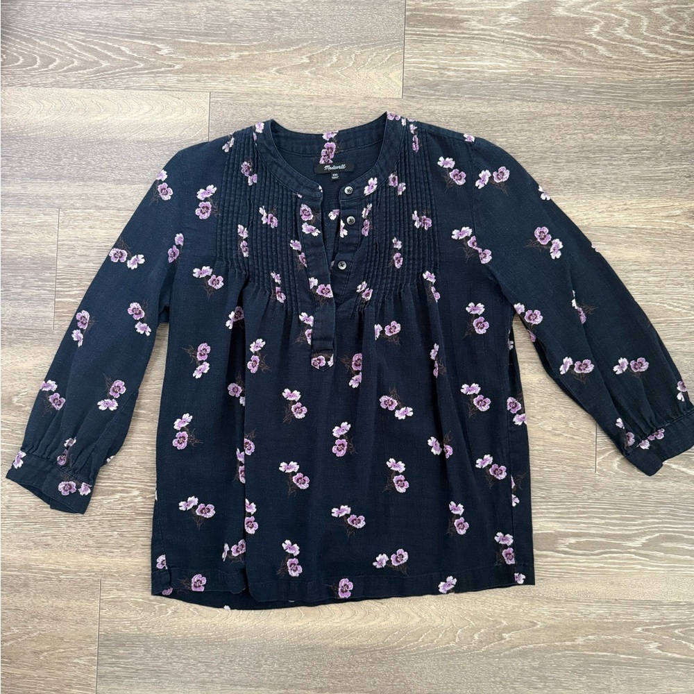 Madewell Floral 3/4 Sleeve Blouse